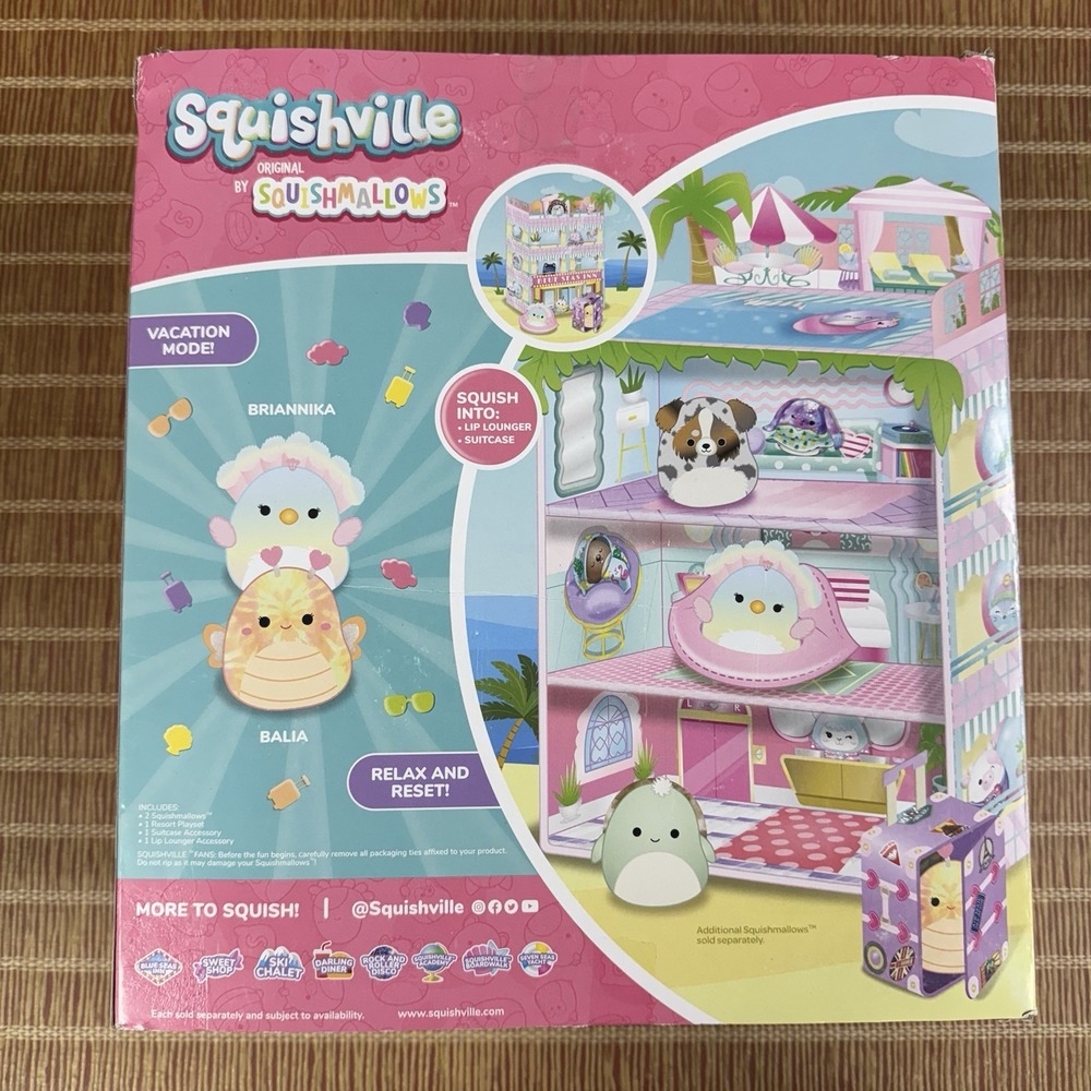 Squishville Blue Seas Inn Playset, 2-Inch Squishmallows with Suitcase, Kids Toys - Picture 3 of 6